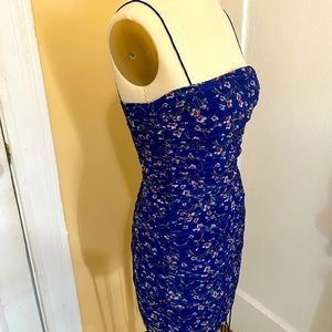 NWT Hello Molly Ruched Blue mini Dress
